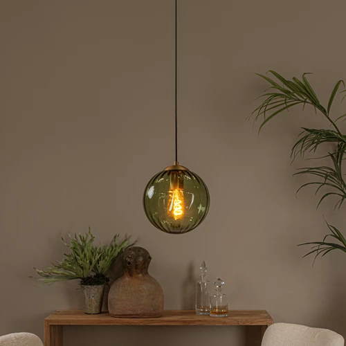 Lucide MONSARAZ - Pendant light - Ø 25 cm - 1xE27 - Green - atmosphere 1